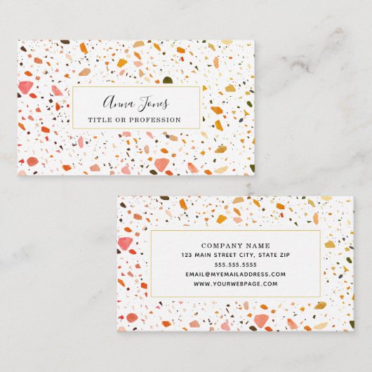 Wüste Terrazzo Muster Beruflich Visitenkarte (Vorne/Hinten)