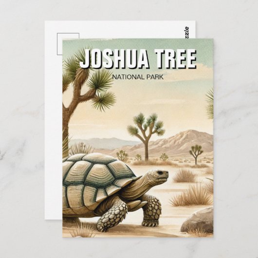 Wüste Tortoise im Joshua-Tree-Nationalpark Postkarte (Vorne/Hinten)