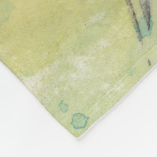 Wüste träumt | grüne Pflanze Fleecedecke (Ecke)