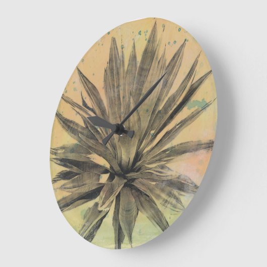 Wüste träumt | grüne Pflanze Große Wanduhr (Winkel)
