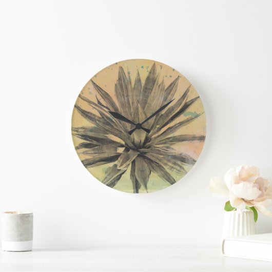 Wüste träumt | grüne Pflanze Große Wanduhr (Zuhause)