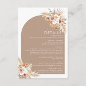 Wüste Trockene Blume Arch Pampas Terracotta Detail Begleitkarte (Vorderseite)