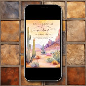 Wüste und Kakteen in einer Hochzeit Einladung