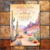 Wüste und Kakteen in einer Hochzeit Einladung