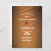 Wüste und rotes Kamel Silhouette Schwarze Hochzeit Einladung (Vorderseite)