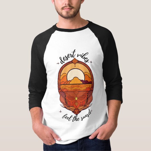 Wüste Vibes 3D Men's Raglan T - Shirt (Vorderseite)