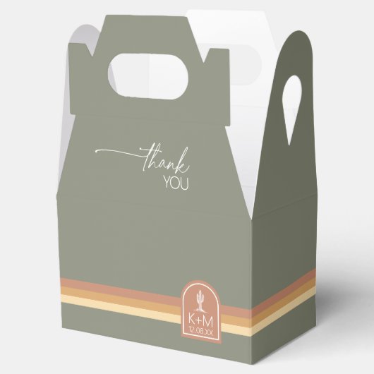 Wüste Vibes Wedding Dankeschön Stripe Sage ID1019 Geschenkschachtel (Geöffnet)
