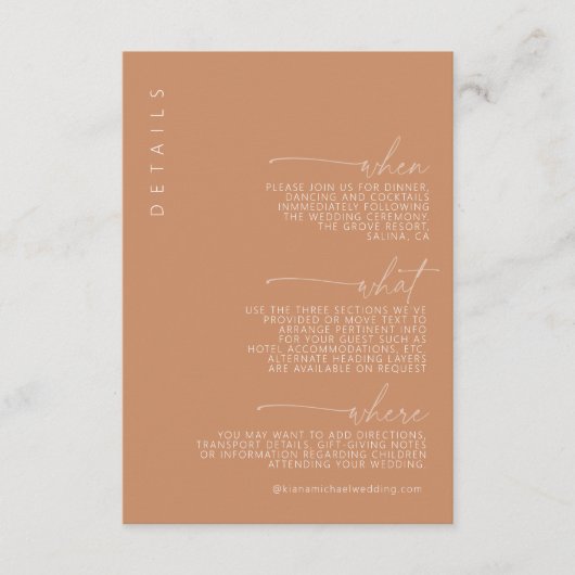 Wüste Vibes Wedding Details ID1019 Begleitkarte (Vorderseite)