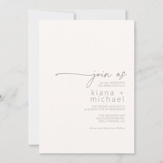 Wüste Vibes Wedding Eat Drink Boogie Ivory ID1019 Einladung (Vorderseite)