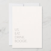 Wüste Vibes Wedding Eat Drink Boogie Ivory ID1019 Einladung (Rückseite)