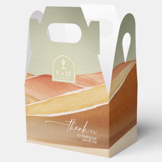 Wüste Vibes Wedding Landscape Danke, ID1019 Geschenkschachtel (Geöffnet)