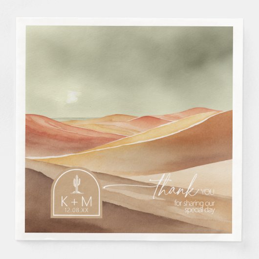 Wüste Vibes Wedding Landscape Danke, ID1019 Serviette (Vorderseite)