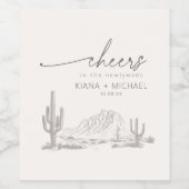 Wüste Vibes Wedding Landscape Ivory ID1019 Weinetikett (Einzelnes Label)