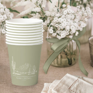 Wüste Vibes Wedding Landscape Sage Green ID1019 Pappbecher