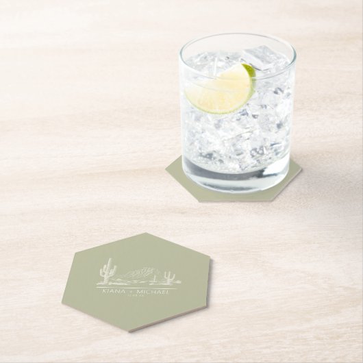 Wüste Vibes Wedding Landscape Sage Green ID1019 Untersetzer (Vor Ort)