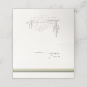 Wüste Vibes Wedding Table Stripe Sage ID1019 Platzkarte (Außenseite Aufgefaltet)