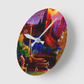 Wüste, von der Sunset Round Clock gemalt Runde Wanduhr (Winkel)