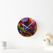 Wüste, von der Sunset Round Clock gemalt Runde Wanduhr (Zuhause)