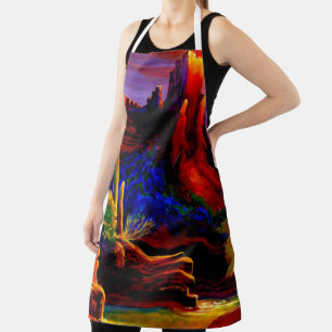 Wüste, von der Sunset-Schürze gemalt Schürze