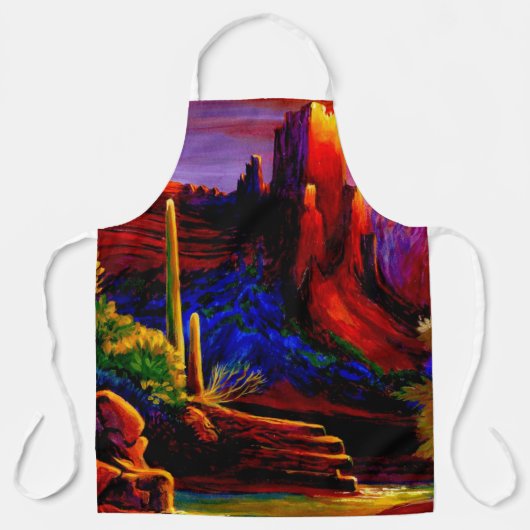 Wüste, von der Sunset-Schürze gemalt Schürze (Vorderseite)