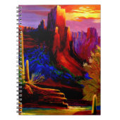 Wüste, von Sonnenuntergang-Notebook gemalt Notizblock (Vorderseite)