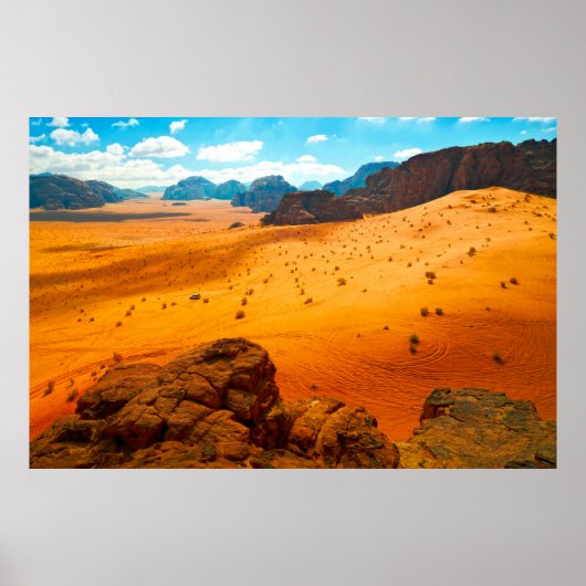 Wüste Wadi Rum, Jordandesert, Wadi, Rum, Jordan, K Poster (Vorne)
