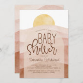 Wüste Watercolor Sonnenset Baby Dusche Einladung (Vorne/Hinten)