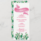 Wüste Watercolor Wedding Menu Cards Menükarte (Vorne/Hinten)