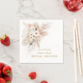 Wüste Weiße Rosen Pampas Grass Brautparty Serviette (Beispiel)