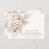 Wüste Weiße Rosen Pampas Grass Bücher für Baby Begleitkarte (Vorne/Hinten)