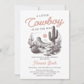 Wüste Western Boy Baby Shower Einladung (Vorderseite)