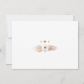 Wüste White Roses Pampas Grass Gold Hochzeit Save The Date (Rückseite)