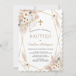 Wüste White Roses Pampas Grass Taufe Einladung