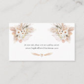 Wüste White Roses Pampas Grass Wedding Website Visitenkarte (Vorderseite)