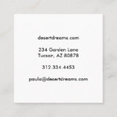 Wüste Wildblume Orange Cactus Foto Travel Quadratische Visitenkarte (Rückseite)