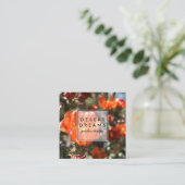 Wüste Wildblume Orange Cactus Foto Travel Quadratische Visitenkarte (Stehend Vorderseite)