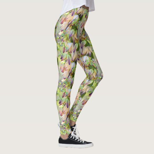 Wüste Yucca-Blumen hellgrün Leggings (Rechts)