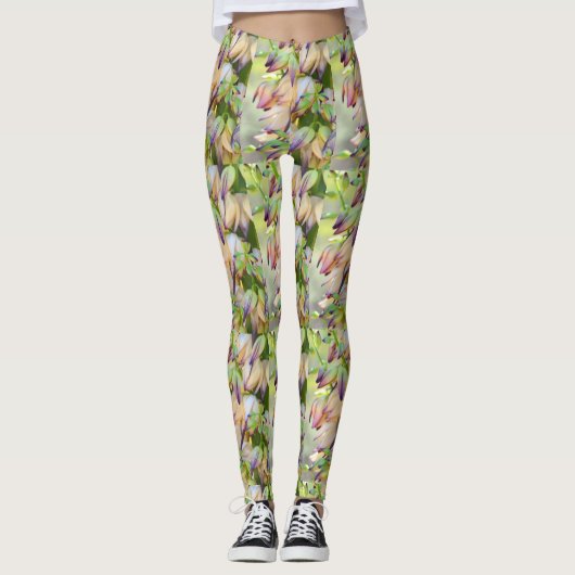 Wüste Yucca-Blumen hellgrün Leggings (Vorderseite)