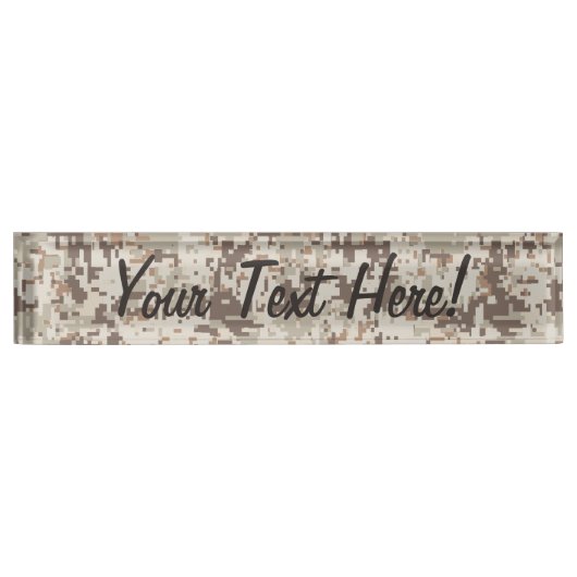 Wüsten-Art-Digital-Tarnungs-Beige-Dekor Namensplakette (Vorderseite)