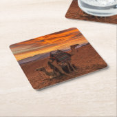 Wüsten | Bactrian Camel Egypt Sand Dune Rechteckiger Pappuntersetzer (angewinkelt)