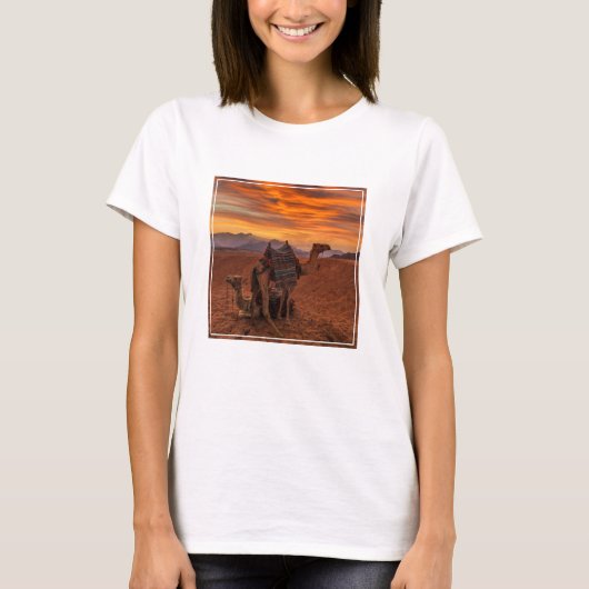 Wüsten | Bactrian Camel Egypt Sand Dune T-Shirt (Vorderseite)