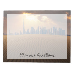 Wüsten   Blick auf die Skyline von Dubai von der S Notizblock