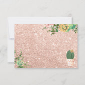 Wüsten-Blumen-rustikales Kaktus-Buch für Einladung (Rückseite)
