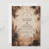 Wüsten-Boho-Goth-Hochzeit Einladung (Vorderseite)