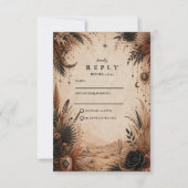 Wüsten-Boho-Goth-Hochzeit RSVP Karte (Vorderseite)