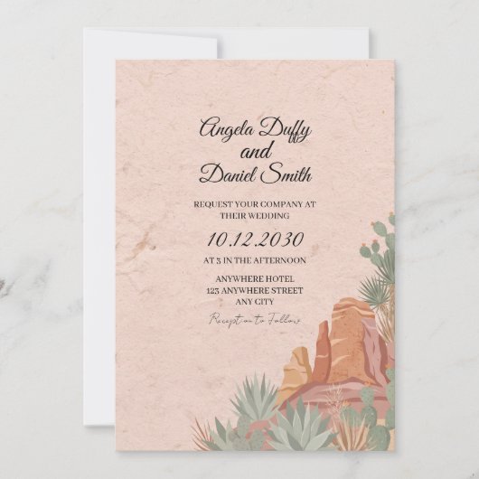 Wüsten-Boho-Hochzeitseinladung Einladung (Vorderseite)