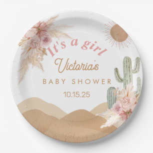 Wüsten-Boho-Mädchen-Baby-Party Südwest-Arizona Pappteller