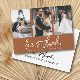 Wüsten-Boho-Terrakotta-Foto-Collage-Hochzeit Dankeskarte