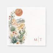 Wüsten-Botanik-Hochzeitsserviette Serviette (Vorderseite)