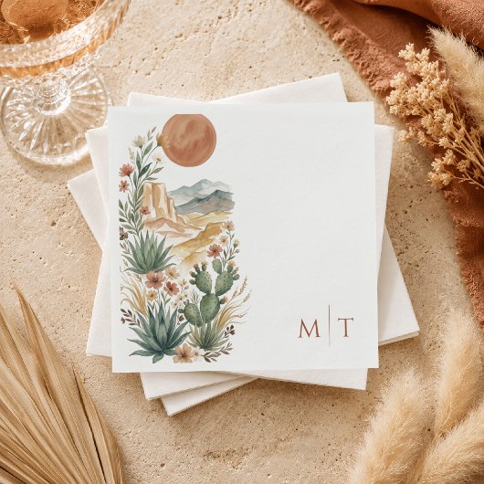 Wüsten-Botanik-Hochzeitsserviette Serviette